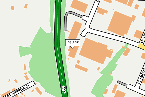 IP1 5PF map - OS OpenMap – Local (Ordnance Survey)