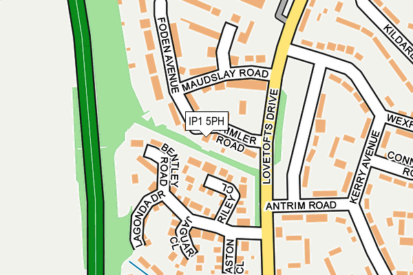 IP1 5PH map - OS OpenMap – Local (Ordnance Survey)