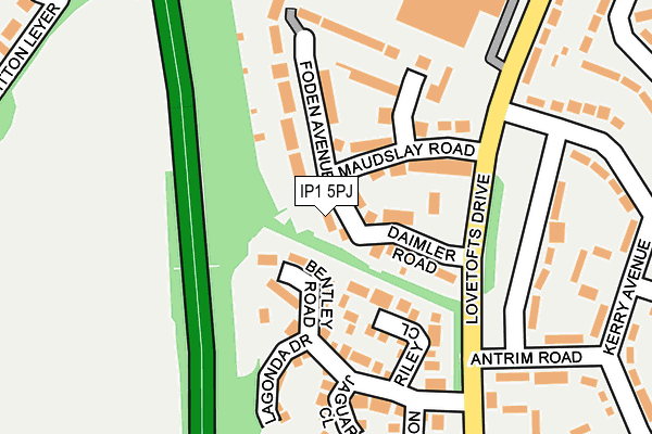 IP1 5PJ map - OS OpenMap – Local (Ordnance Survey)