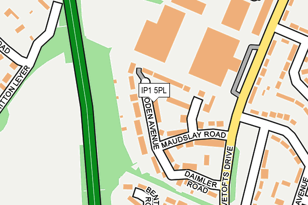 IP1 5PL map - OS OpenMap – Local (Ordnance Survey)