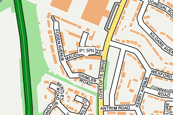 IP1 5PN map - OS OpenMap – Local (Ordnance Survey)