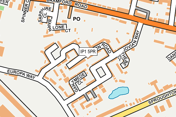 IP1 5PR map - OS OpenMap – Local (Ordnance Survey)