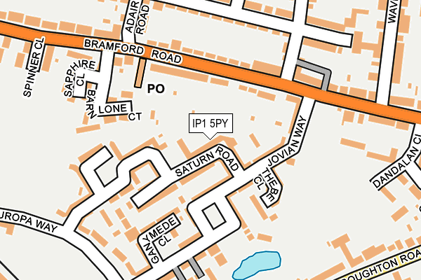 IP1 5PY map - OS OpenMap – Local (Ordnance Survey)
