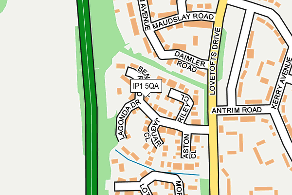 IP1 5QA map - OS OpenMap – Local (Ordnance Survey)