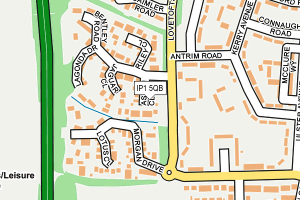 IP1 5QB map - OS OpenMap – Local (Ordnance Survey)