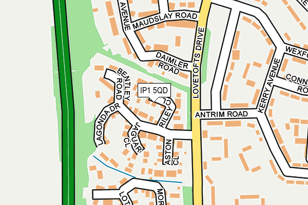 IP1 5QD map - OS OpenMap – Local (Ordnance Survey)