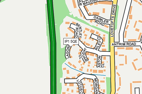IP1 5QE map - OS OpenMap – Local (Ordnance Survey)