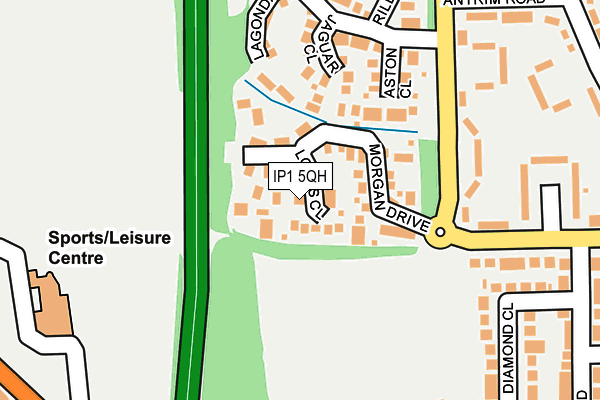 IP1 5QH map - OS OpenMap – Local (Ordnance Survey)