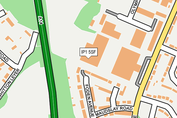 IP1 5SF map - OS OpenMap – Local (Ordnance Survey)