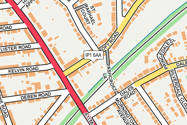 IP1 6AA map - OS OpenMap – Local (Ordnance Survey)