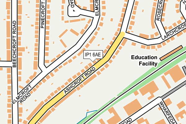 IP1 6AE map - OS OpenMap – Local (Ordnance Survey)
