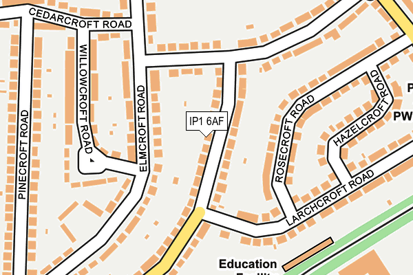 IP1 6AF map - OS OpenMap – Local (Ordnance Survey)