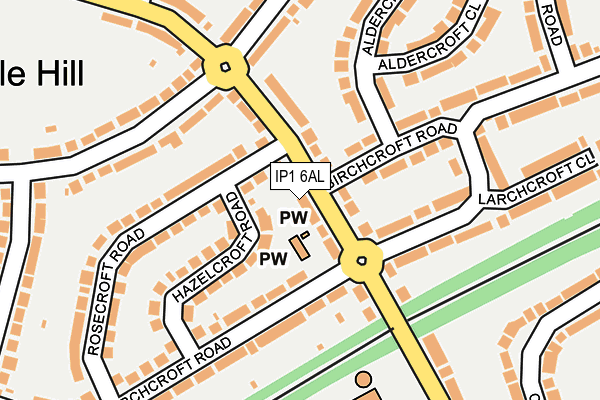 IP1 6AL map - OS OpenMap – Local (Ordnance Survey)