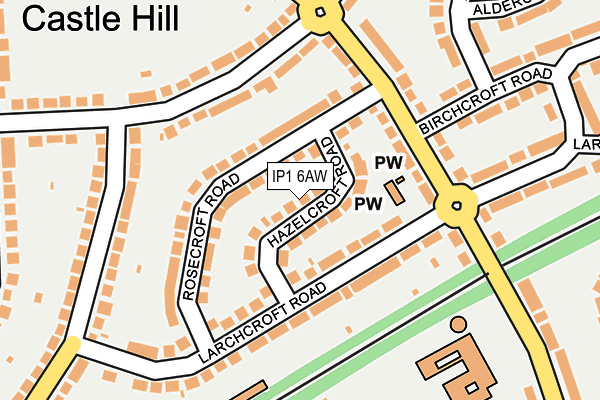 IP1 6AW map - OS OpenMap – Local (Ordnance Survey)