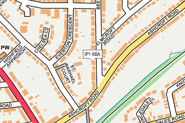 IP1 6BA map - OS OpenMap – Local (Ordnance Survey)