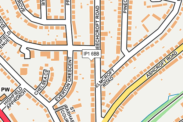 IP1 6BB map - OS OpenMap – Local (Ordnance Survey)