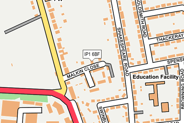 IP1 6BF map - OS OpenMap – Local (Ordnance Survey)