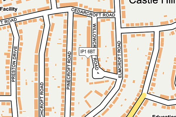 IP1 6BT map - OS OpenMap – Local (Ordnance Survey)