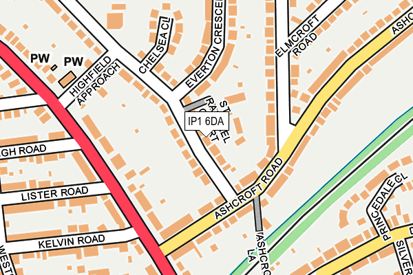 IP1 6DA map - OS OpenMap – Local (Ordnance Survey)