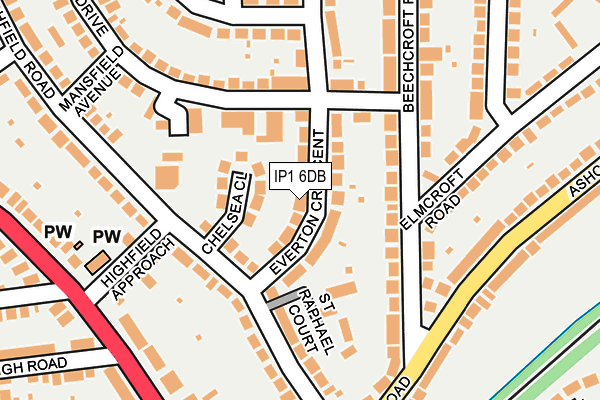 IP1 6DB map - OS OpenMap – Local (Ordnance Survey)