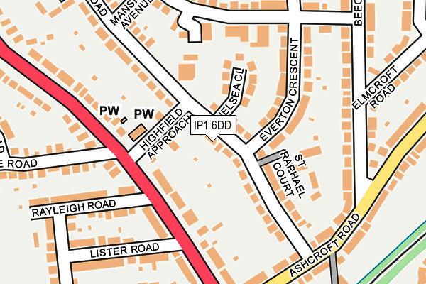 IP1 6DD map - OS OpenMap – Local (Ordnance Survey)
