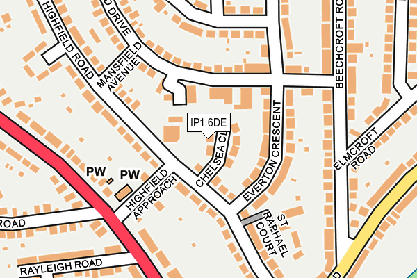 IP1 6DE map - OS OpenMap – Local (Ordnance Survey)