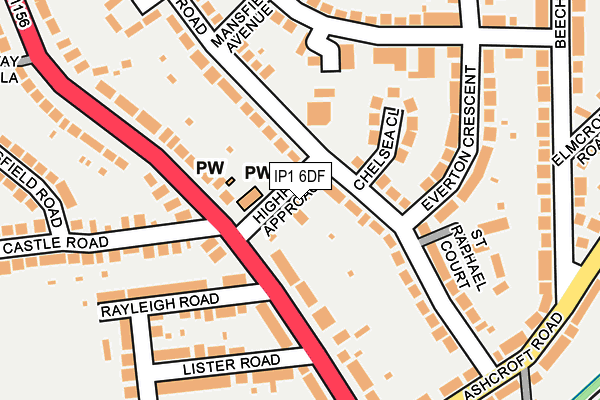 IP1 6DF map - OS OpenMap – Local (Ordnance Survey)