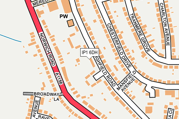 IP1 6DH map - OS OpenMap – Local (Ordnance Survey)