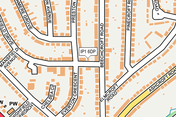 IP1 6DP map - OS OpenMap – Local (Ordnance Survey)