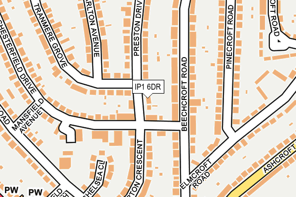 IP1 6DR map - OS OpenMap – Local (Ordnance Survey)