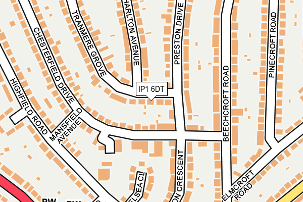 IP1 6DT map - OS OpenMap – Local (Ordnance Survey)