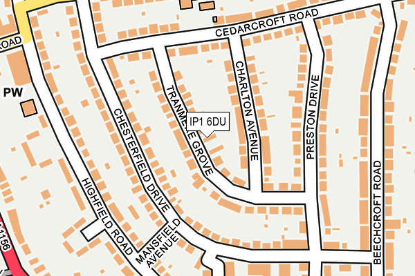 IP1 6DU map - OS OpenMap – Local (Ordnance Survey)
