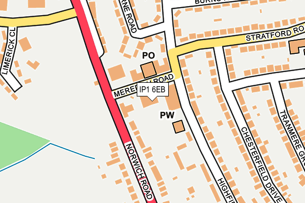 IP1 6EB map - OS OpenMap – Local (Ordnance Survey)