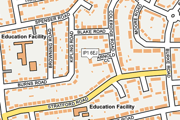 IP1 6EJ map - OS OpenMap – Local (Ordnance Survey)