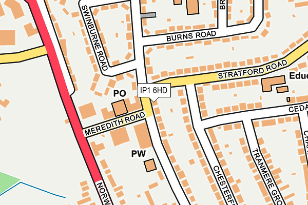 IP1 6HD map - OS OpenMap – Local (Ordnance Survey)