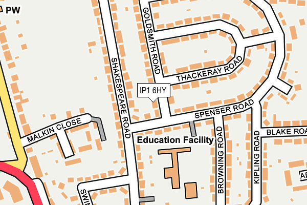 IP1 6HY map - OS OpenMap – Local (Ordnance Survey)