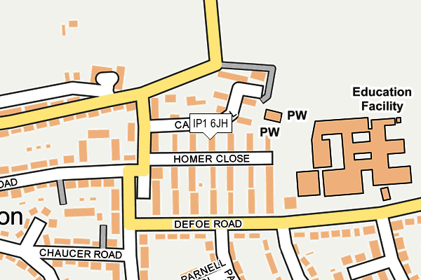 IP1 6JH map - OS OpenMap – Local (Ordnance Survey)