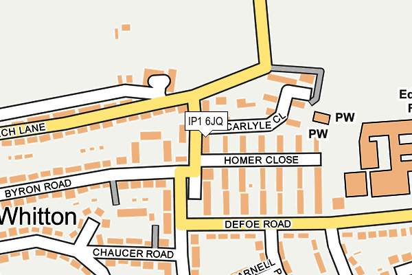 IP1 6JQ map - OS OpenMap – Local (Ordnance Survey)