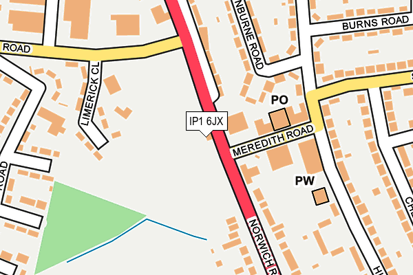 IP1 6JX map - OS OpenMap – Local (Ordnance Survey)