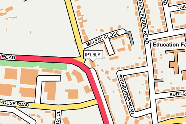 IP1 6LA map - OS OpenMap – Local (Ordnance Survey)