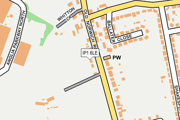 IP1 6LE map - OS OpenMap – Local (Ordnance Survey)