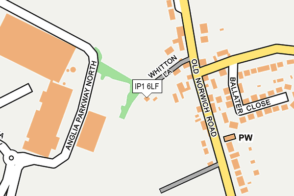IP1 6LF map - OS OpenMap – Local (Ordnance Survey)