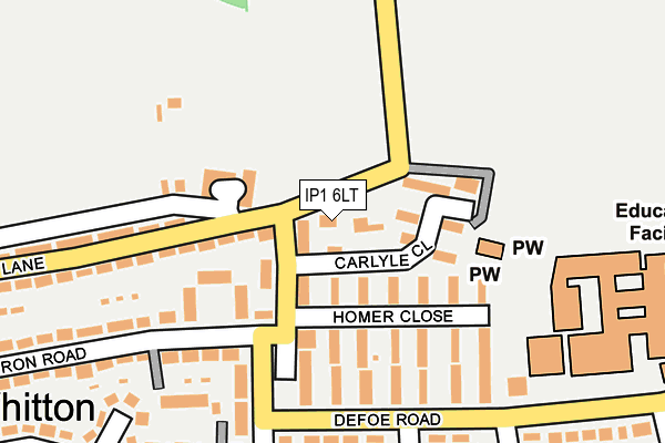 IP1 6LT map - OS OpenMap – Local (Ordnance Survey)