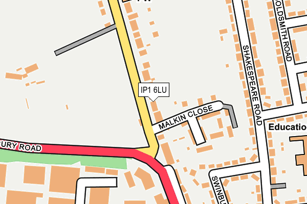 IP1 6LU map - OS OpenMap – Local (Ordnance Survey)
