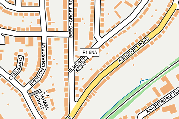 IP1 6NA map - OS OpenMap – Local (Ordnance Survey)