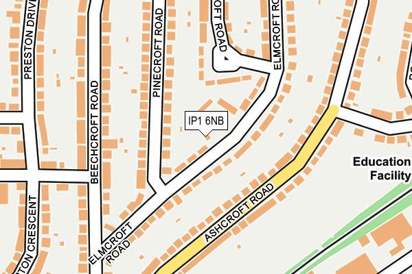 IP1 6NB map - OS OpenMap – Local (Ordnance Survey)