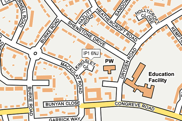 IP1 6NJ map - OS OpenMap – Local (Ordnance Survey)