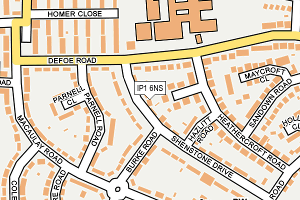 IP1 6NS map - OS OpenMap – Local (Ordnance Survey)