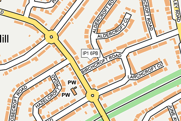 IP1 6PB map - OS OpenMap – Local (Ordnance Survey)