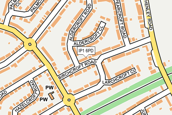 IP1 6PD map - OS OpenMap – Local (Ordnance Survey)